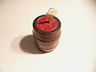 Wooden Barrel Coin Bank Unmarked Maker   1 New Key