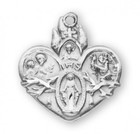 Sterling Silver Sacred Heart 4-way Holy Spirit Pendant Medal Christian Necklace