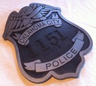 Police Oklahoma City 3d Routed Carved Wood Patch Plaque Sign Custom