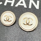 20 Chanel Buttons Cc Logo White Gold 22mm 18mm Metal Vintage