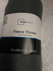 Mainstays Gray Fleece Throw blanket 50  X 60  Polyester  Machine Washable Bnwt 
