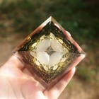 Reiki Energy Healing Large Chakra Orgone Orgonite Clear Quartz Crystal Pyramid