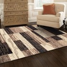 Superior Indoor Area Rug  Foam Backed  Modern Geometric Patchwork Floor Decor -m