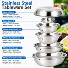 17 Pieces Camping Plates And Bowls Set Portable Tableware Set With Carrying Bag