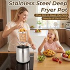68oz 304 Stainless Steel Deep Fryer Pot With Basket For Large Stovetop 2l
