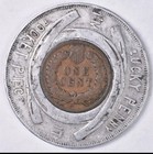 1892 Indian Head Lucky Penny Buffalo Ny Pan Am Expo Encased Coin Pocket Piece
