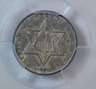 1860 3 Cent Silver  Pcgs Au50