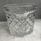 Vintage Bohemian Cut Crystal Ice Bucket 5-1 4 Tall X 5-1 2    Diameter Heavy  Euc