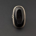 Vintage Mexican 925 Sterling Silver Onyx Ring  Size 16 5  21