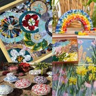 Illuckai 2 2lb Iridescent Stained Glass Sheets  Irregular Mosaic Glass Pieces   