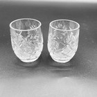 Neman Style  Hand Cut  Crystal Barrel Shaped  1 7 Oz Shot Glasses  Set Of 2