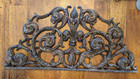 Antique Vintage Cast Iron French Rococo Pediment 24  X 12  Architectural Salvage