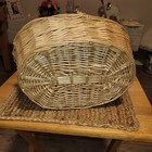 Vintage Woven Wicker Market Basket With Handles