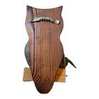 Vintage Mcm Cryptomeria Wooden Wall Hanging Owl Felt Eyes
