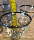 Vintage Set Of 4 Silver Rimmed Wine cocktail water Glasses
