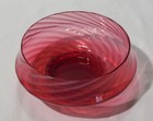 Vintage Cranberry  Opalescent Swirl Bowl Mold Blown