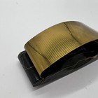Vintage Black Marble And Brass Rocker Ink Blotter