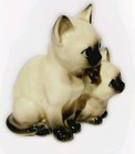 Vintage Two Siamese Kitty Cats  1556 Shafford Japan Ceramic 4  Tall   Ery Cute