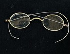 Antique 19th Century Gold Filled Wire Riding Bow Spectacles Eye Glasses   Case