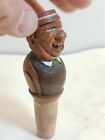 Vintage Hand Carved Anri Bottle Stopper Cork Italy 4 5 