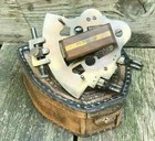 Vintage Maritime Brass Nautical Sextant Leather Case Kelvin Hughes London 1917