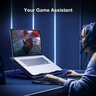 Usb Laptop Cooling Pad Stand Notebook Pc Quiet Cooler 6 Fan Blue Led For 11 -17 