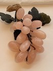 Vintage Mid Century Pink Quartz Grapes Jade Leaves 