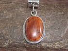 Native American Navajo Indian Sterling Silver   Spiny Oyster Pendant By Yazzie