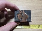 Vintage Letterpress Printing Block Rooster Chicken Morning Call  dents 