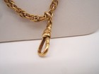 Vtg Ajc 12k Gold Filled Watch Chain Holder Necklace 30    20 38 Grams