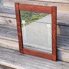 Mission Oak Arts   Crafts Dard Hunter Studio Mirror With Etched Flowers