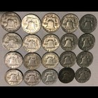 20  10 Face Value 90  Coin Silver Us Franklin Half Dollar Coins - Various Dates
