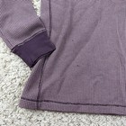 North Crest Womens Size Medium Waffle Knit Long Sleeve Shirt Purple White 