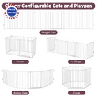 Extra Wide Baby Gate With Door Configurable 6 Panels Safety Fence White Cideny
