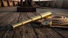 15in Solid Brass Pirate Spyglass Telescope With Leather Case Vintage Decor Usnew
