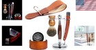 Classic Handmade Shaving Set With Straight Razor  Badger Brush  And Strop