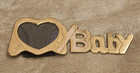 My Baby Spell Out Heart Brass Picture Frame Photo 7  X 2 5  Standing Easel