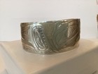 Vintage Northwest Coast Haida Sterling Silver Raven W Sun Cuff Edenshaw Signed