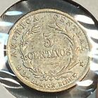1889 Heaton Costa Rica 5 Centavos Nice Original Au Km-128 3-year Type Chn
