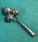 Vtg Sterling Silver Baby Rattle   Whistle 