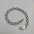 Vintage Taxco Mexico Sterling Silver 925 Trace Link Chain Bracelet 7 75  Unisex