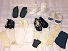Vintage Doll Shoes Mixed Sizes   Variety All Pairs  no Singles   bonus Socks