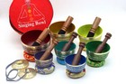Singing Bowl Set Of 7 - Tibetan Chakra Balancing Yoga Bowls - Healing Set - Case
