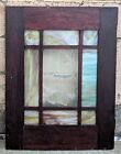 2 Avail 25 x32  Antique Vintage Old Wood Cabinet Door Window Slag Stained Glass