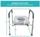 Sylvan Raised Toilet Seat Adjustable Height Armrests Non-slip Same Model Amazon