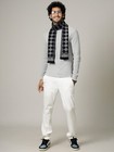 Men s 100  Cashmere Scarf Wrap Plaid Check   Gray   Black Made In Indian Soft