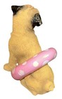 Mbi Midwest Pug Dog Figurine W  Pink Polka Dot Swim Ring 2    Resin Miniature 
