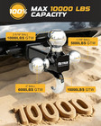 4 Way Trailer Hitch With Tri Ball Mount And Tow Hook For 2 Inch Receiver  1-7 8