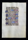 1420 - Original Latin Manuscript On Vellum  Amazing Leaf From A Book Of Hours