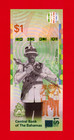 Bahamas One 1 Dollar 2024  2025  Unc Note - Darker Colors  Larger Flower  p-77b 